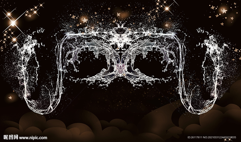 梦幻水纹星空电视背景墙