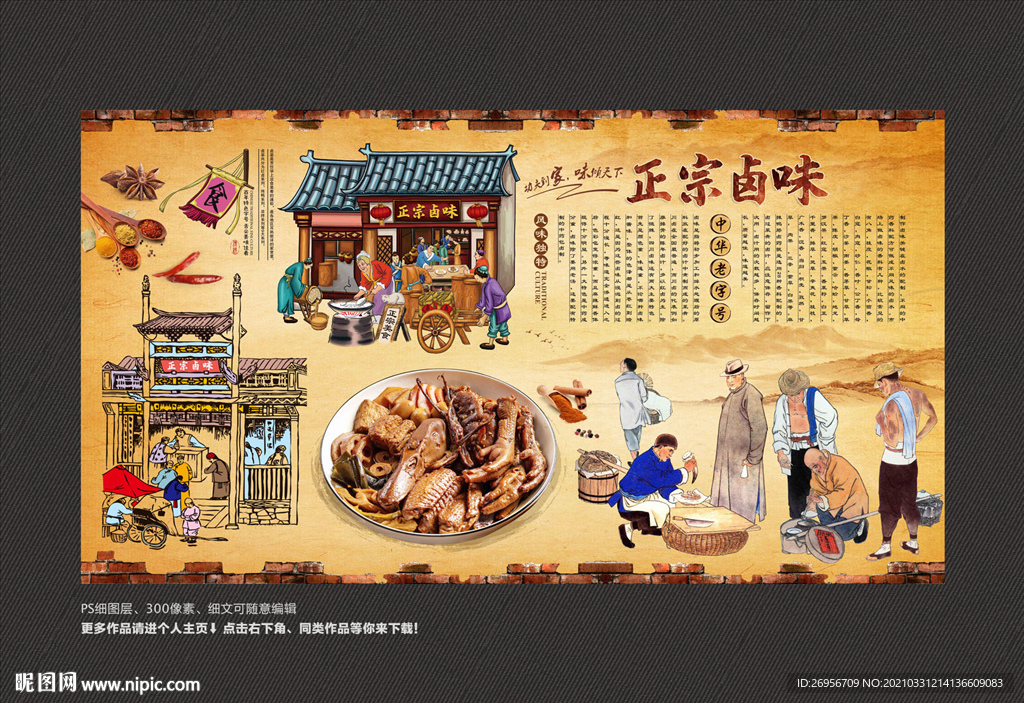 卤味背景墙