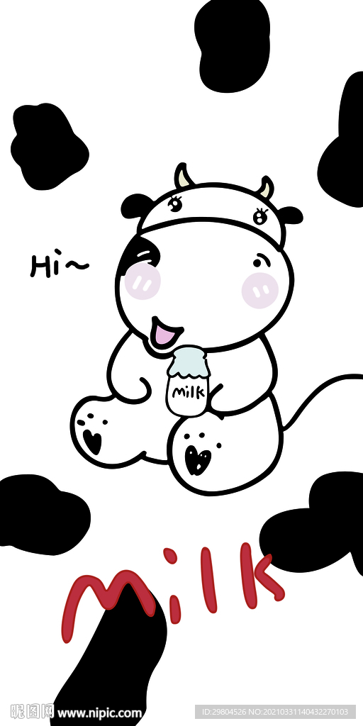 卡通奶牛手机壳图片