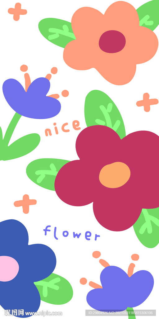 简约插画小花图片