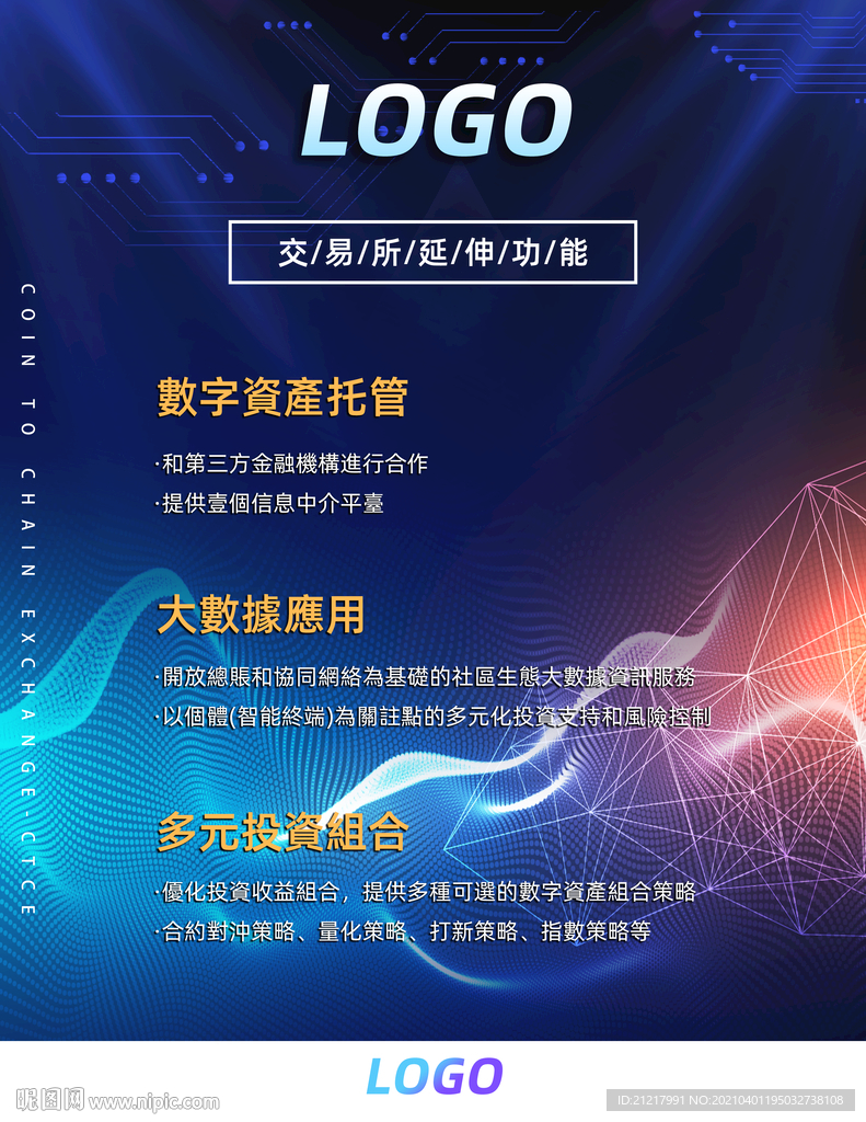 科技行业宣传海报灯箱区块链金融