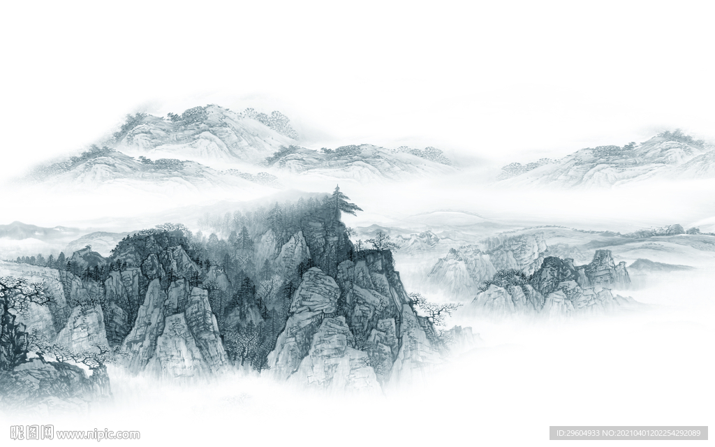 最新客厅风景山水 tif分层