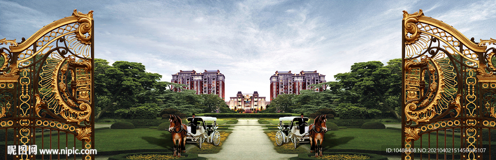 地产别墅洋房豪宅户外广告画面