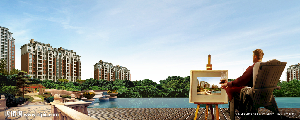 地产别墅洋房豪宅户外广告画面