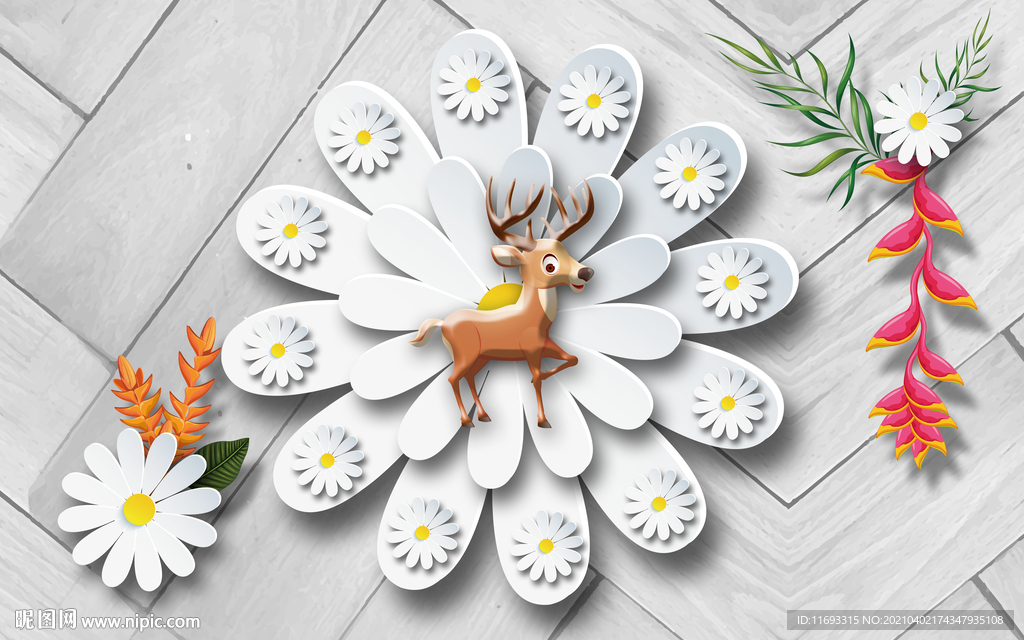 现代简约3D电视背景墙