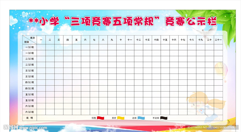 小学竞赛公示栏