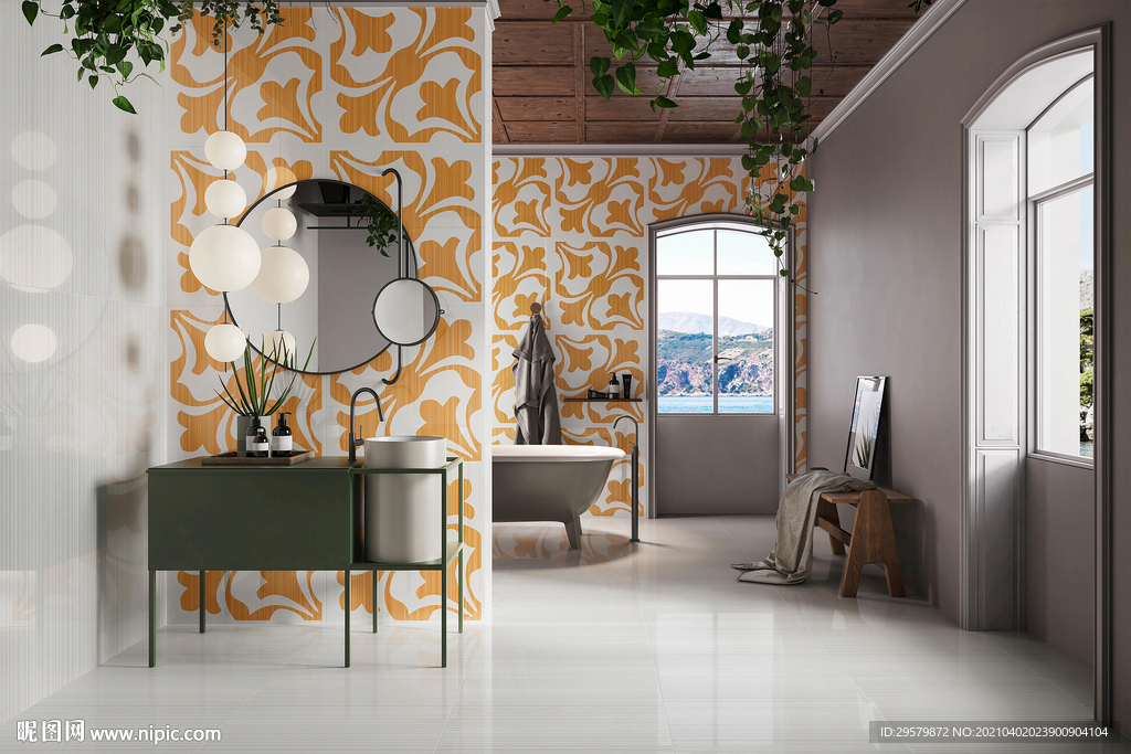 现代意式 瓷砖岩板效果图