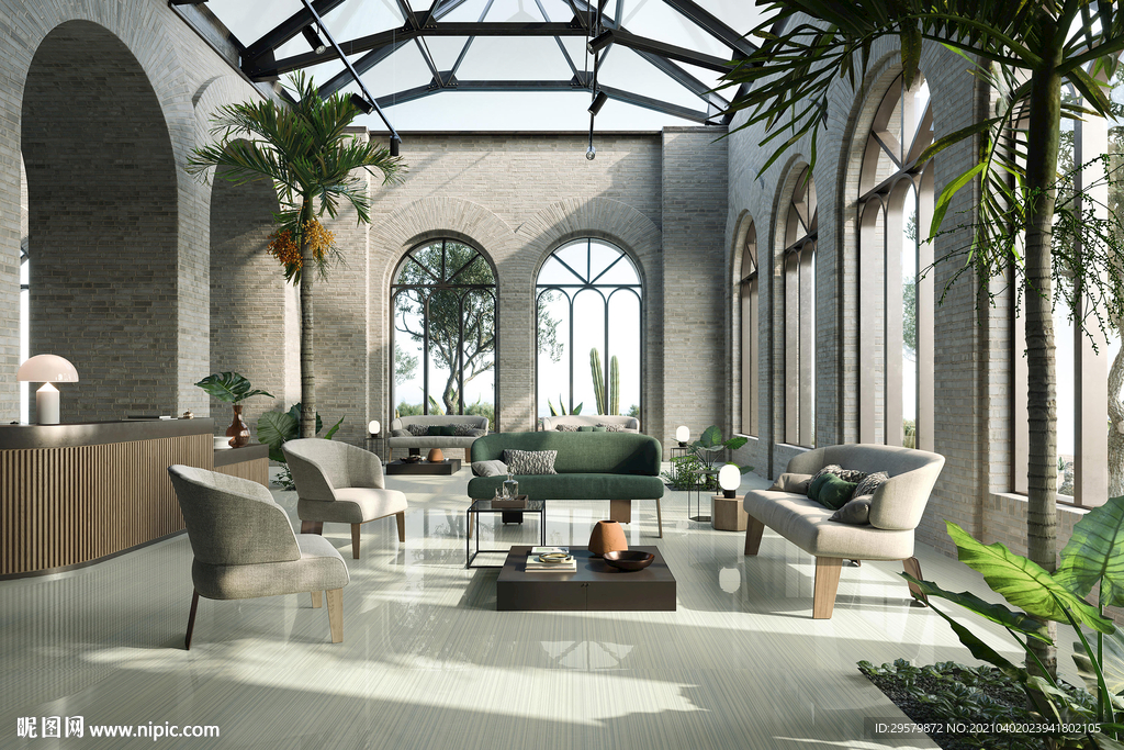 现代意式 瓷砖岩板效果图