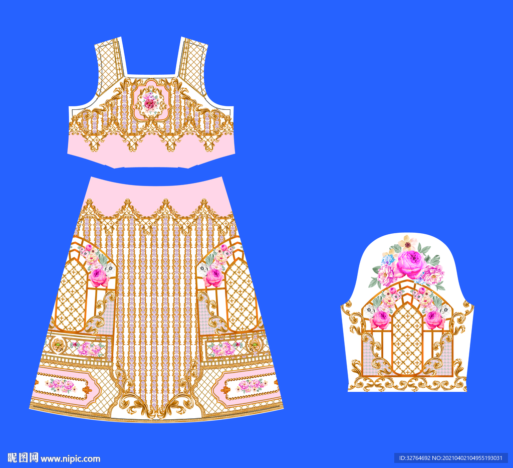 大牌 裁片 手绘花 定位花