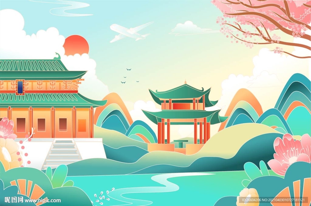 矢量长沙爱晚亭岳麓书院