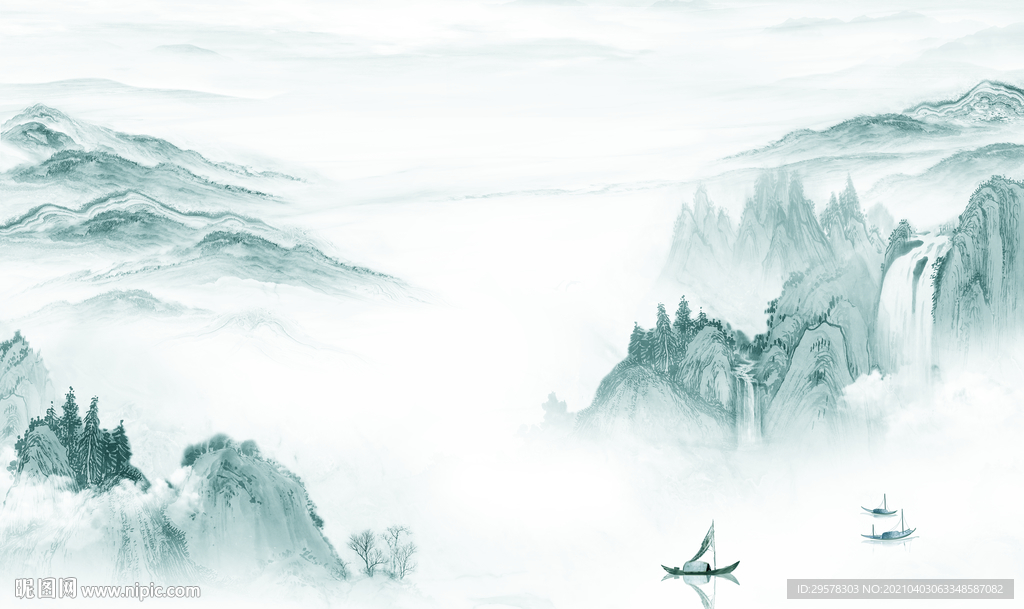 中国风意境爆款山水 tif分层