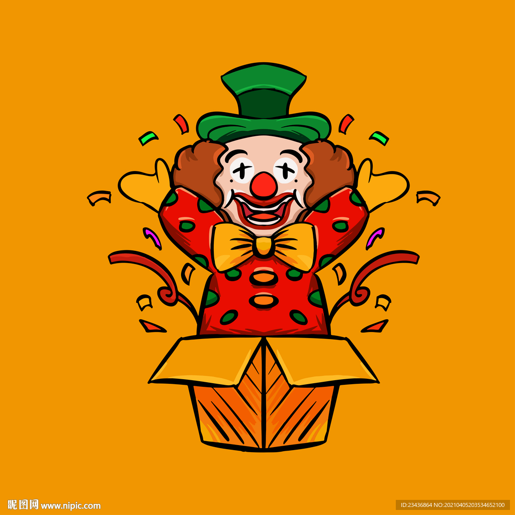 卡通愚人节小丑插画