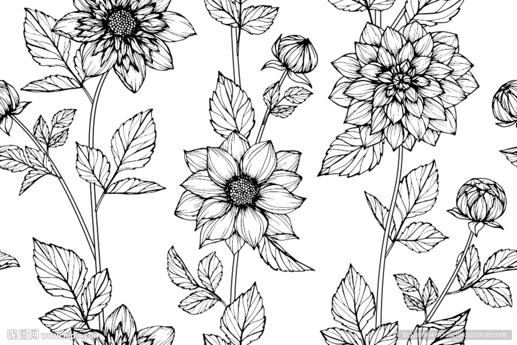 数码印花 手绘花