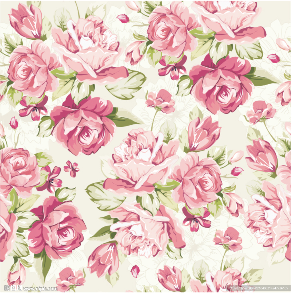 手绘花 真丝印花