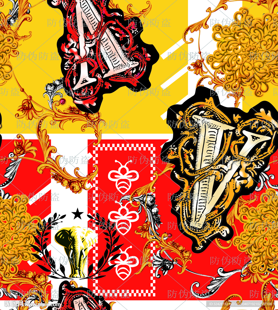 大牌男装印花 分层