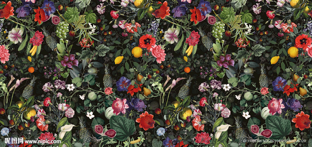 欧式风情花朵背景墙