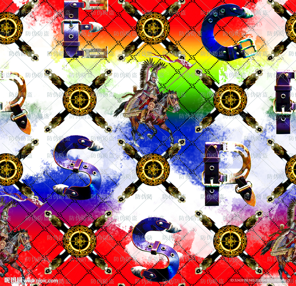 潮流男装印花 无缝 分层