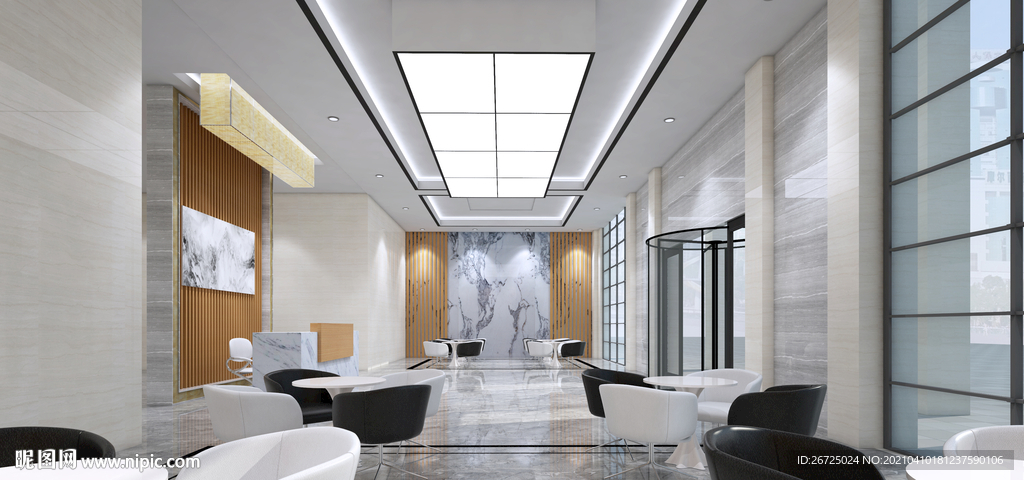 酒店大厅室内设计案例效果图