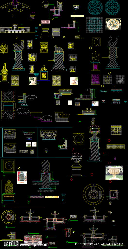 花园花坛CAD素材