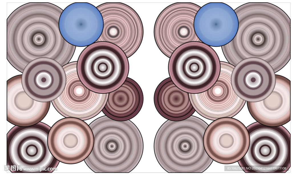 矢量圆圈彩图玻璃喷绘