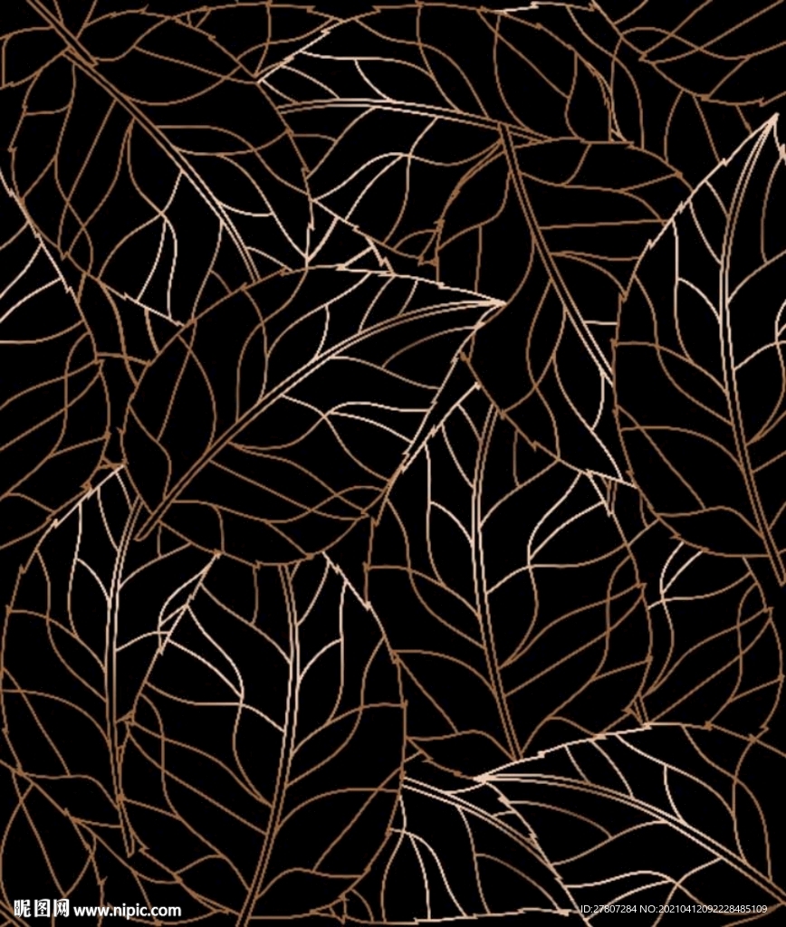 线条渐变树叶循环图