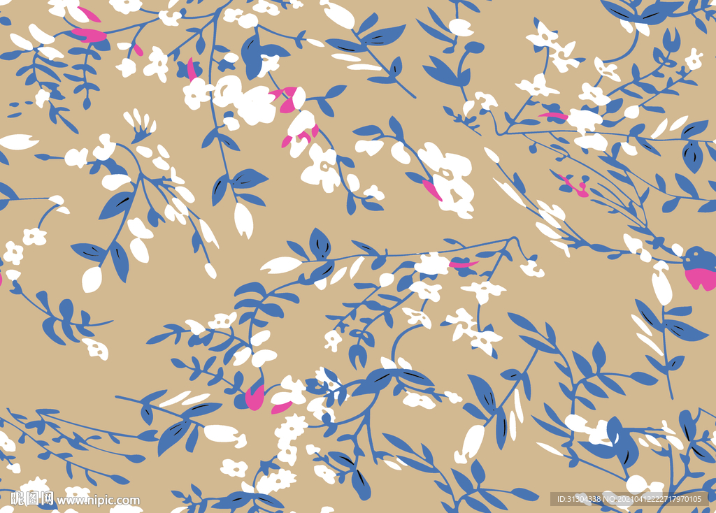 矢量杏底树叶花