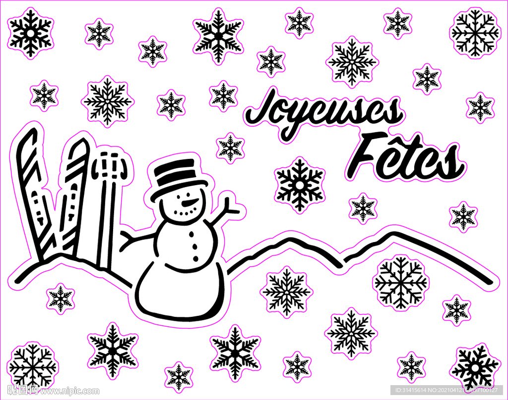 圣诞系列矢量图 圣诞雪人