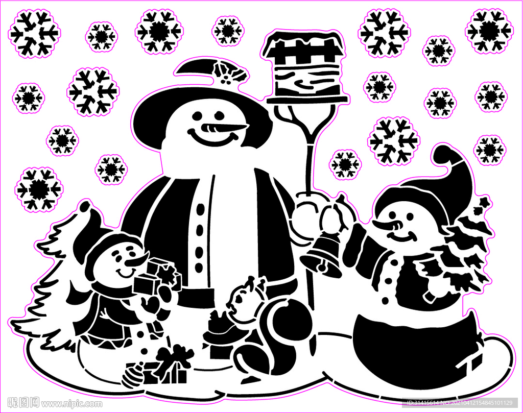 圣诞系列矢量图 圣诞雪人