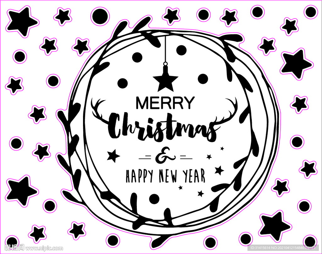 圣诞系列矢量图 圣诞花环