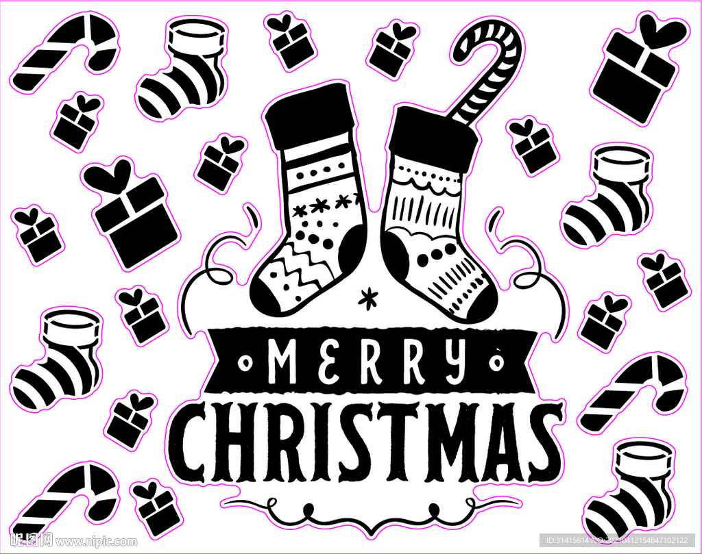 圣诞系列矢量图 圣诞袜子 场景