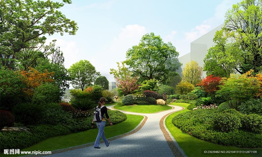 游园绿化效果图