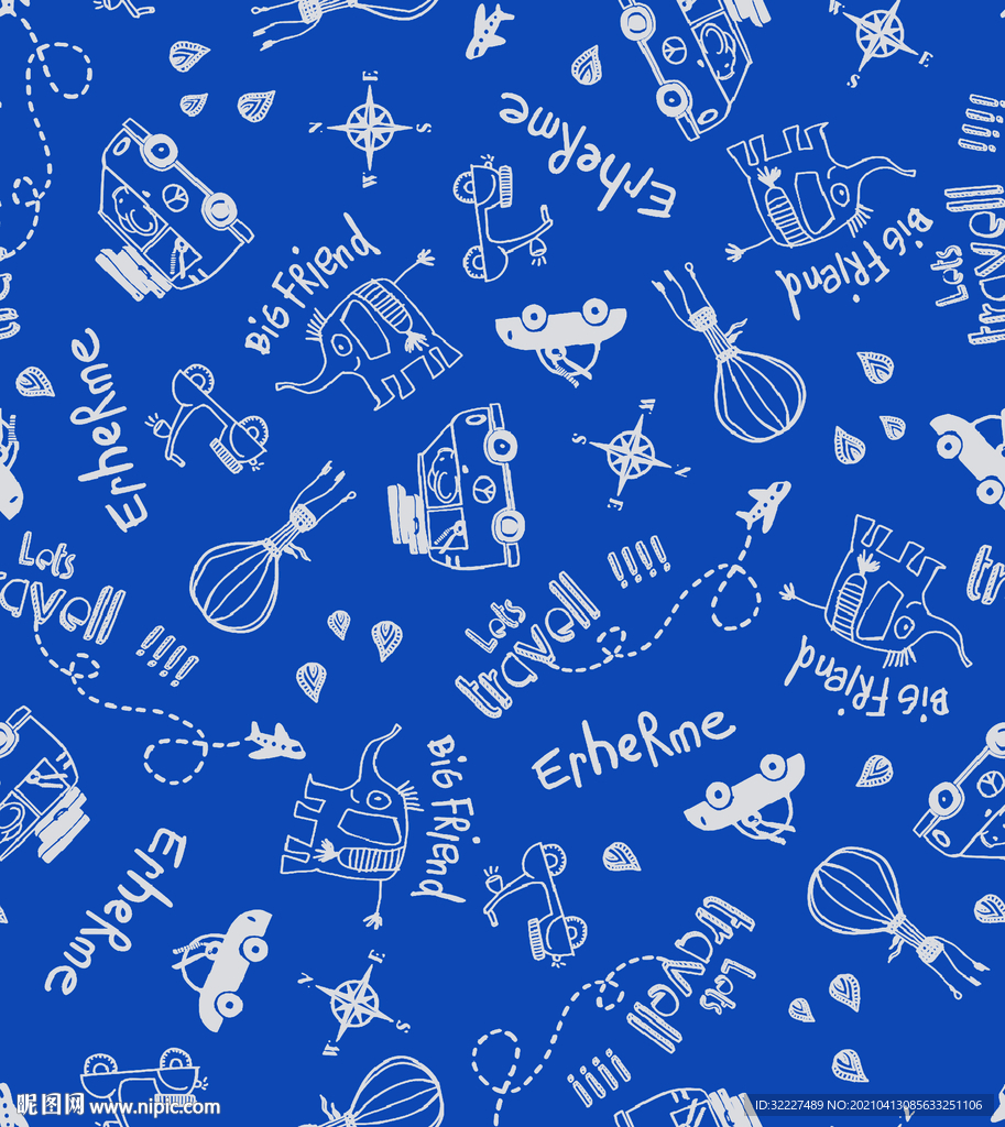 卡通 线条 几何 汽车 字母