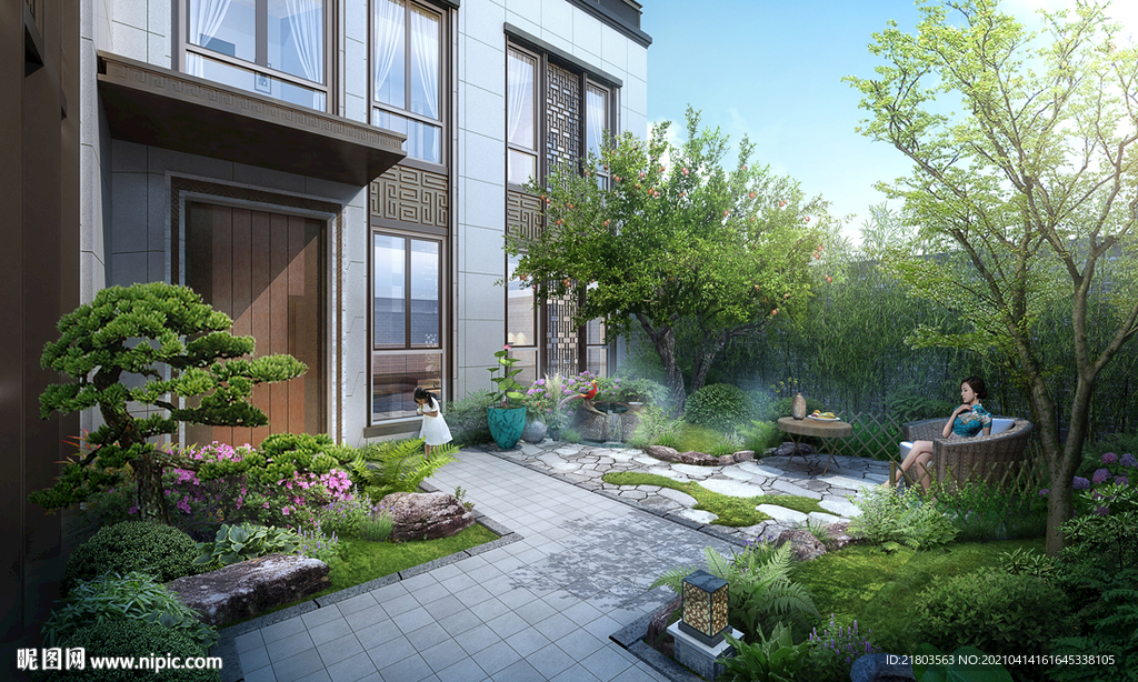 庭院效果图中式效果图古建效果图