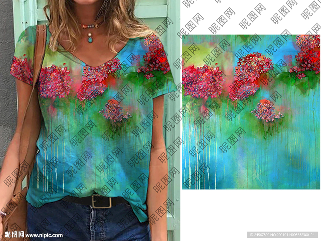 花卉 扎染 水墨