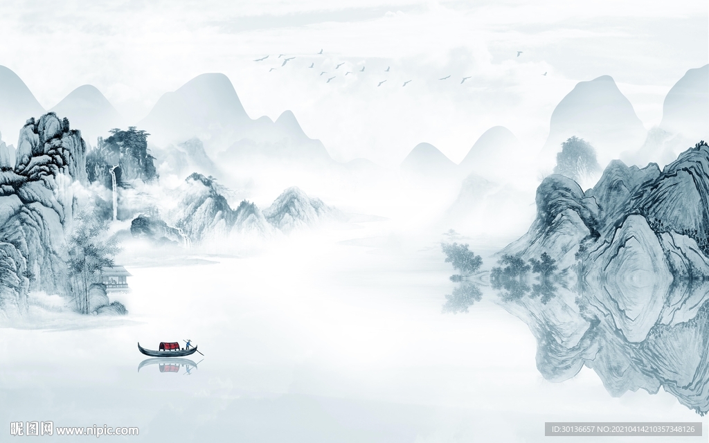 新款山水背景新画 TIF分层