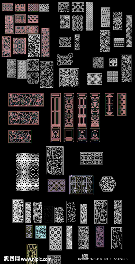 CAD雕花背景图案