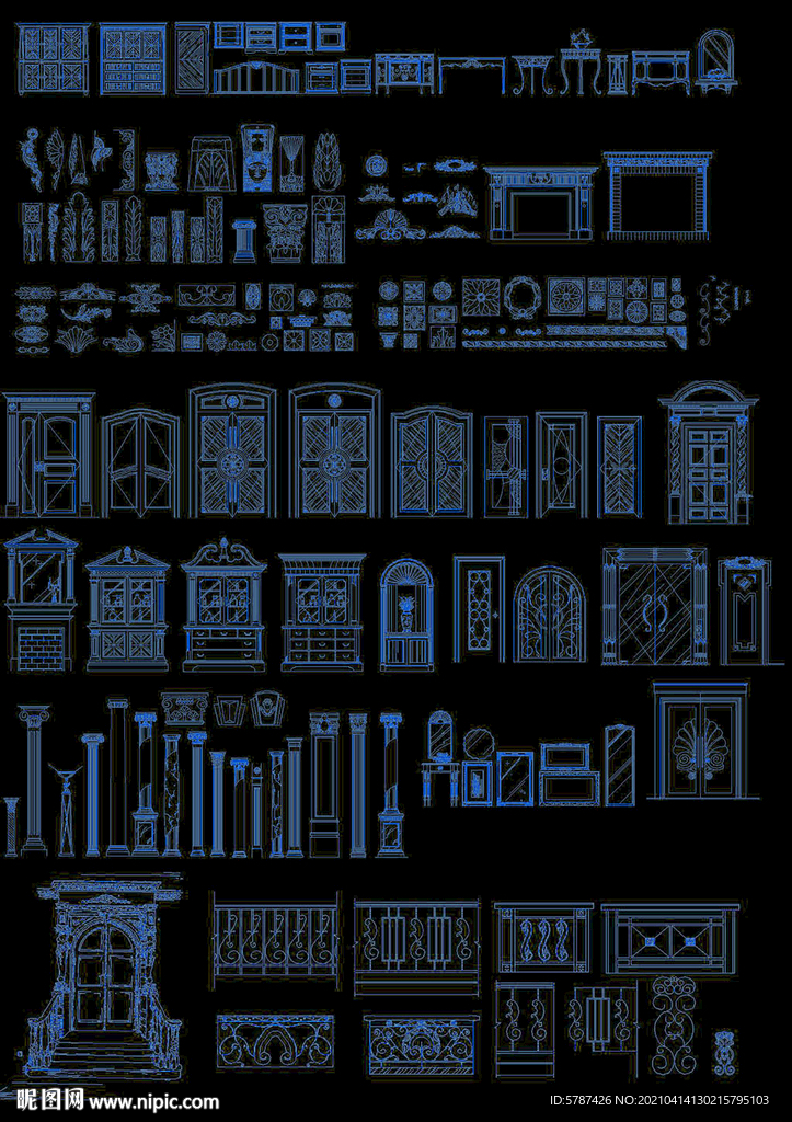欧式法式大门图纸