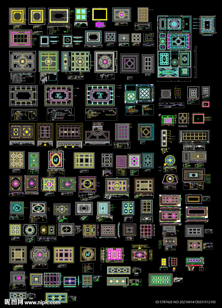 天花吊顶CAD平面图