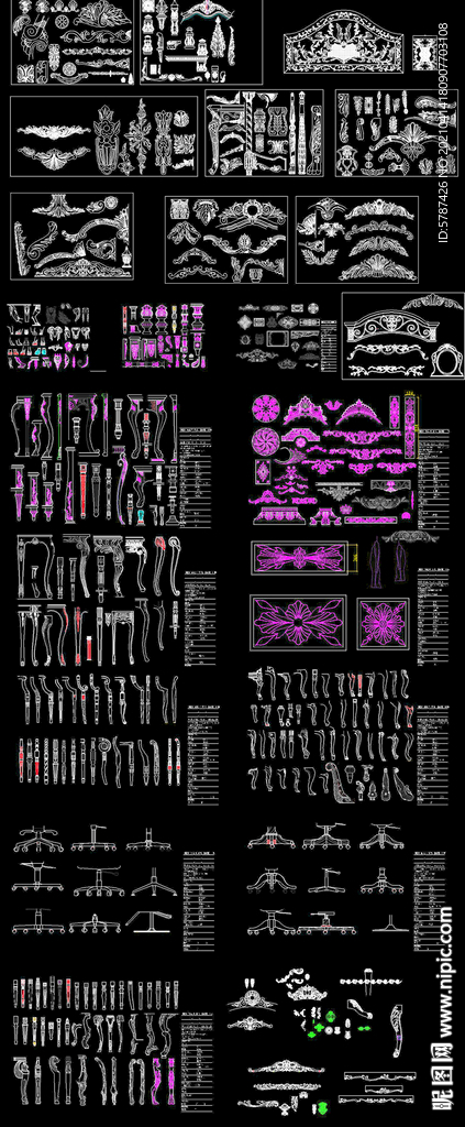 欧式家具雕花图案