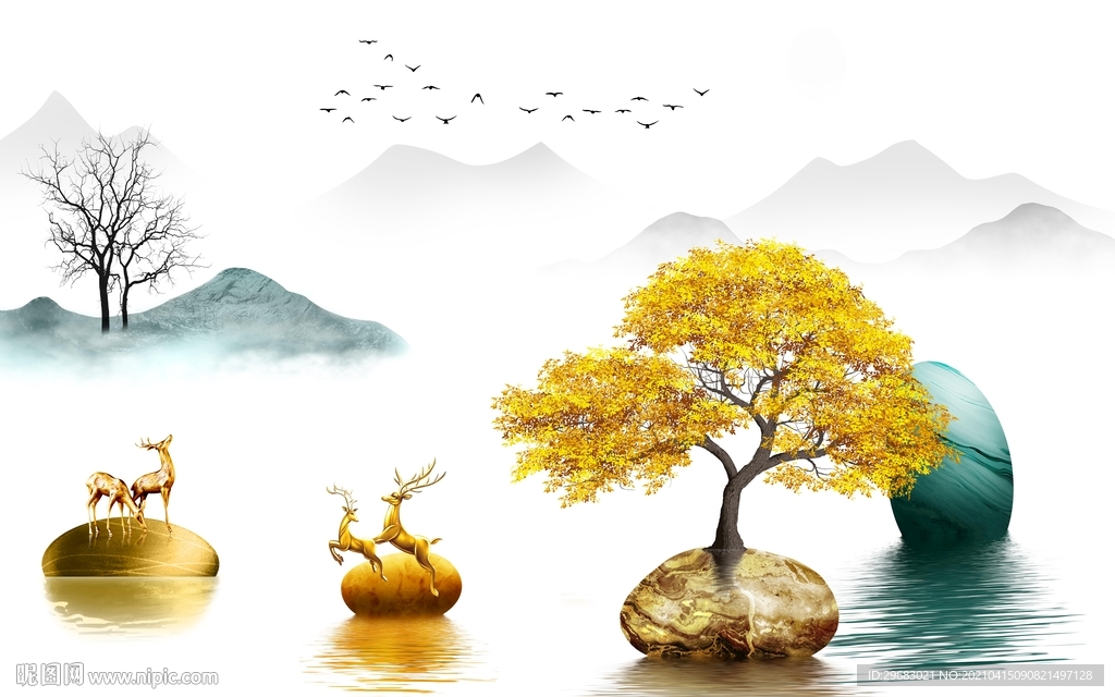 高档新山水高端画 tif分层