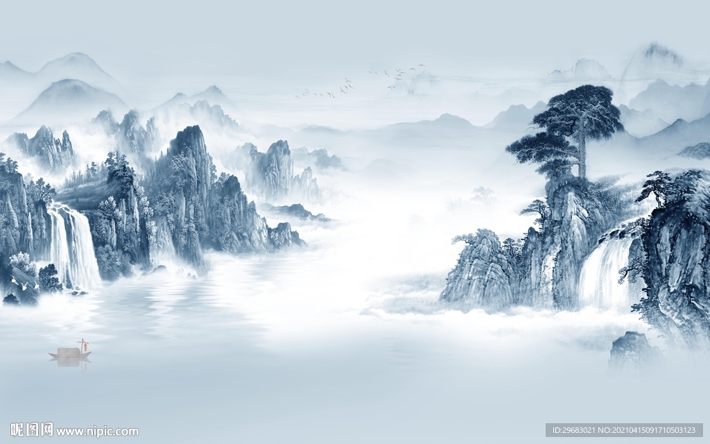 中式新山水高端画 tif分层