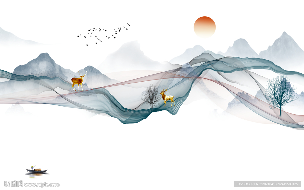 高清 新山水高端画 tif分层