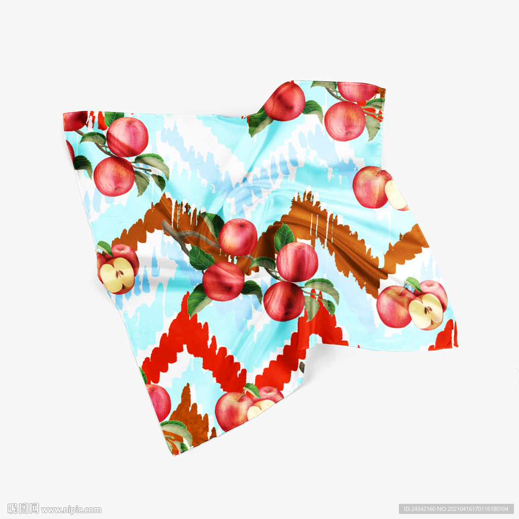 布艺花纹 丝巾效果图