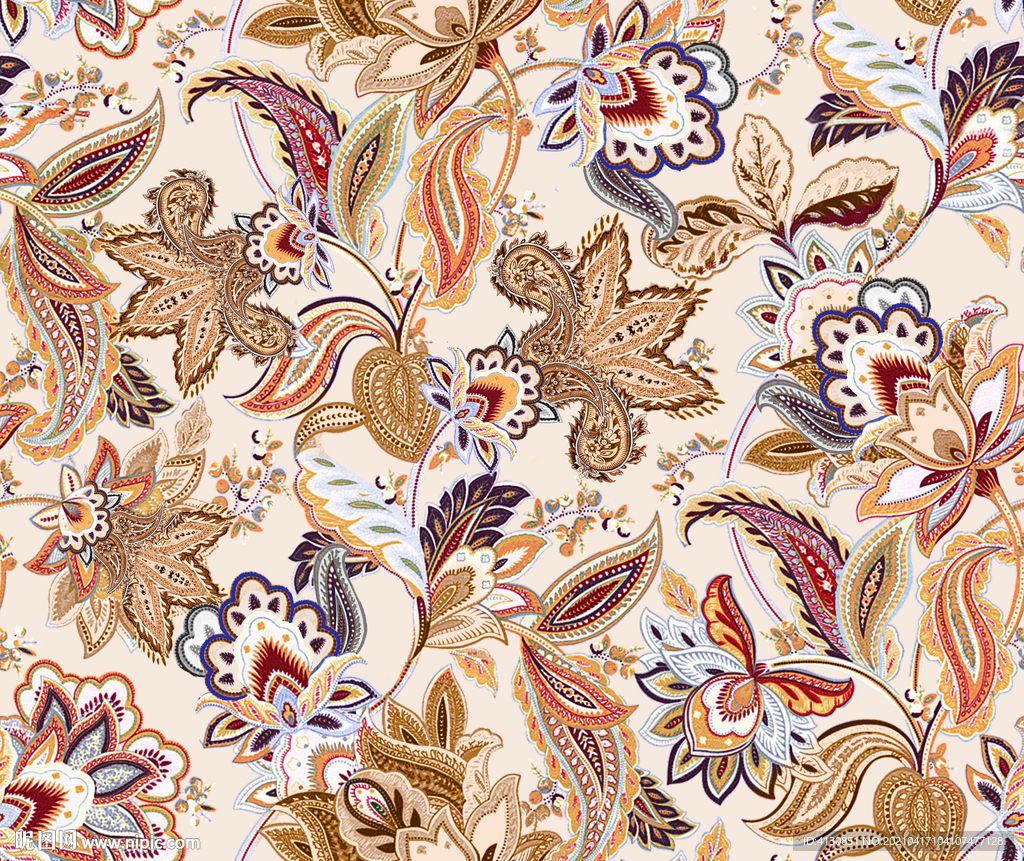 大牌数码印花面料图案设计  