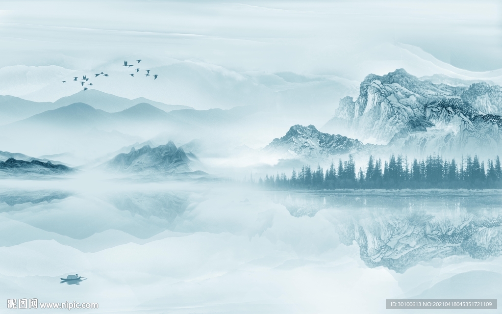 别墅客厅背景墙画 TIF分层