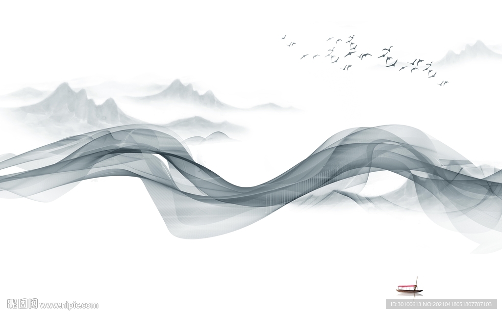 现代客厅背景墙画 TIF分层