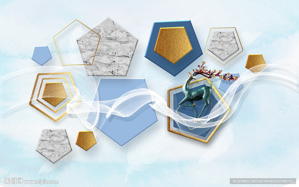 高档几何装饰画 TIF分层