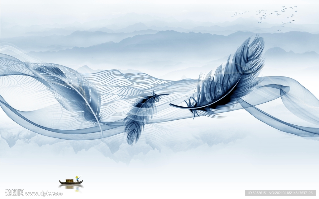 高清 山水新背景墙 TIF分层