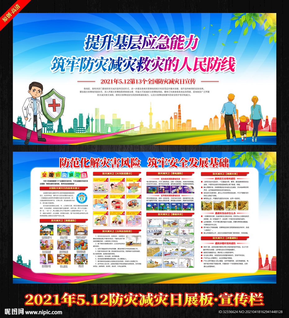 防灾减灾展板 防范自然灾害