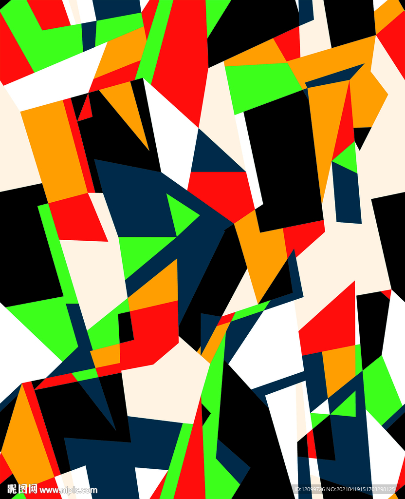 大牌 数码印花几何图